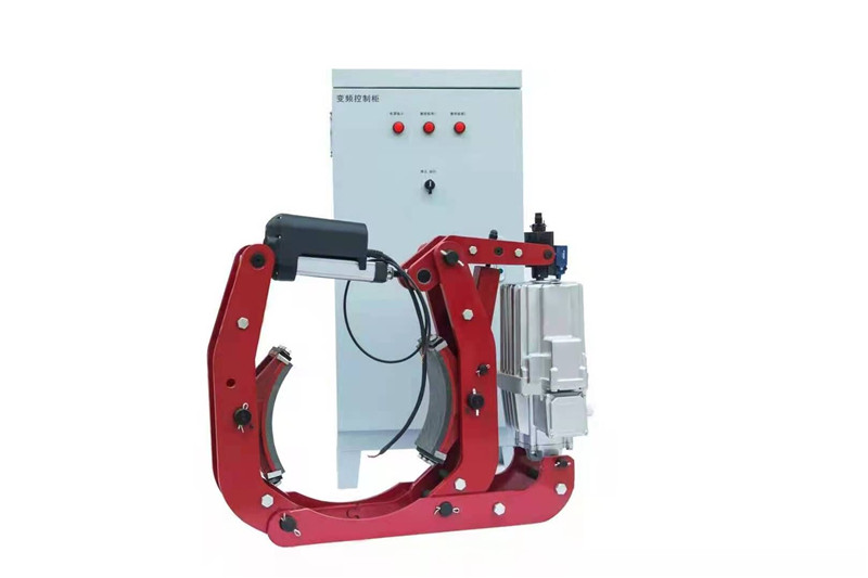 Variable frequency foot pedal electric hydraulic drum brake for cranes